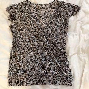 Animal Print Wrap Shirt